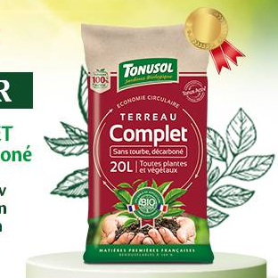 Terreau complet 40 L, Terreau plantes du soleil 40 L, Terreau horticole 40 L, Terre de bruyère 50 L, Terre de plantation 70 L