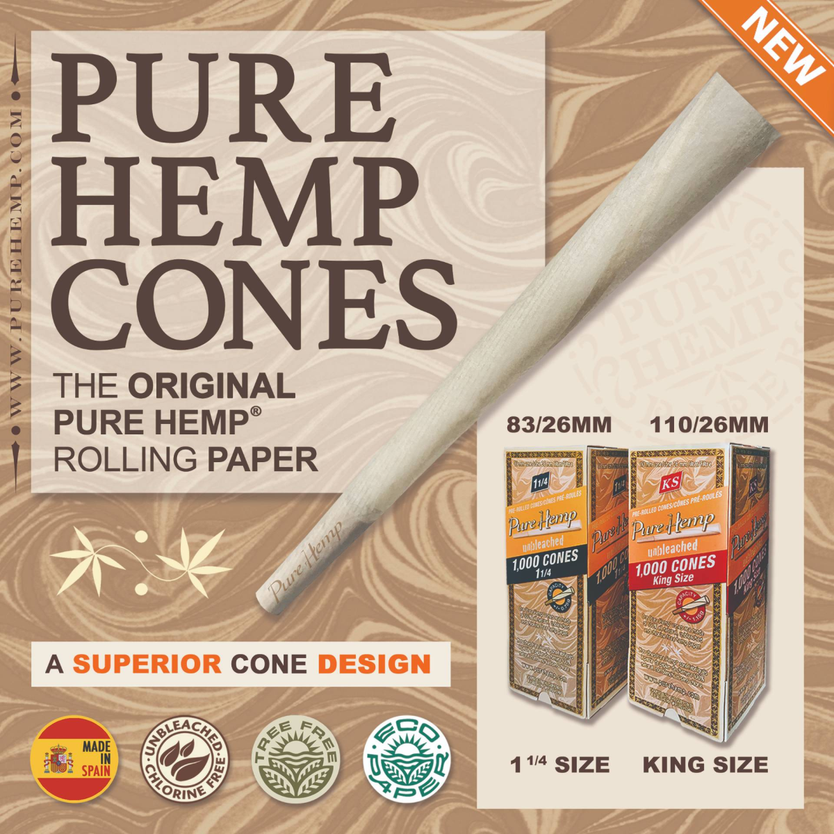TPE Special ~ Pure Hemp Unbleached Bulk Cones