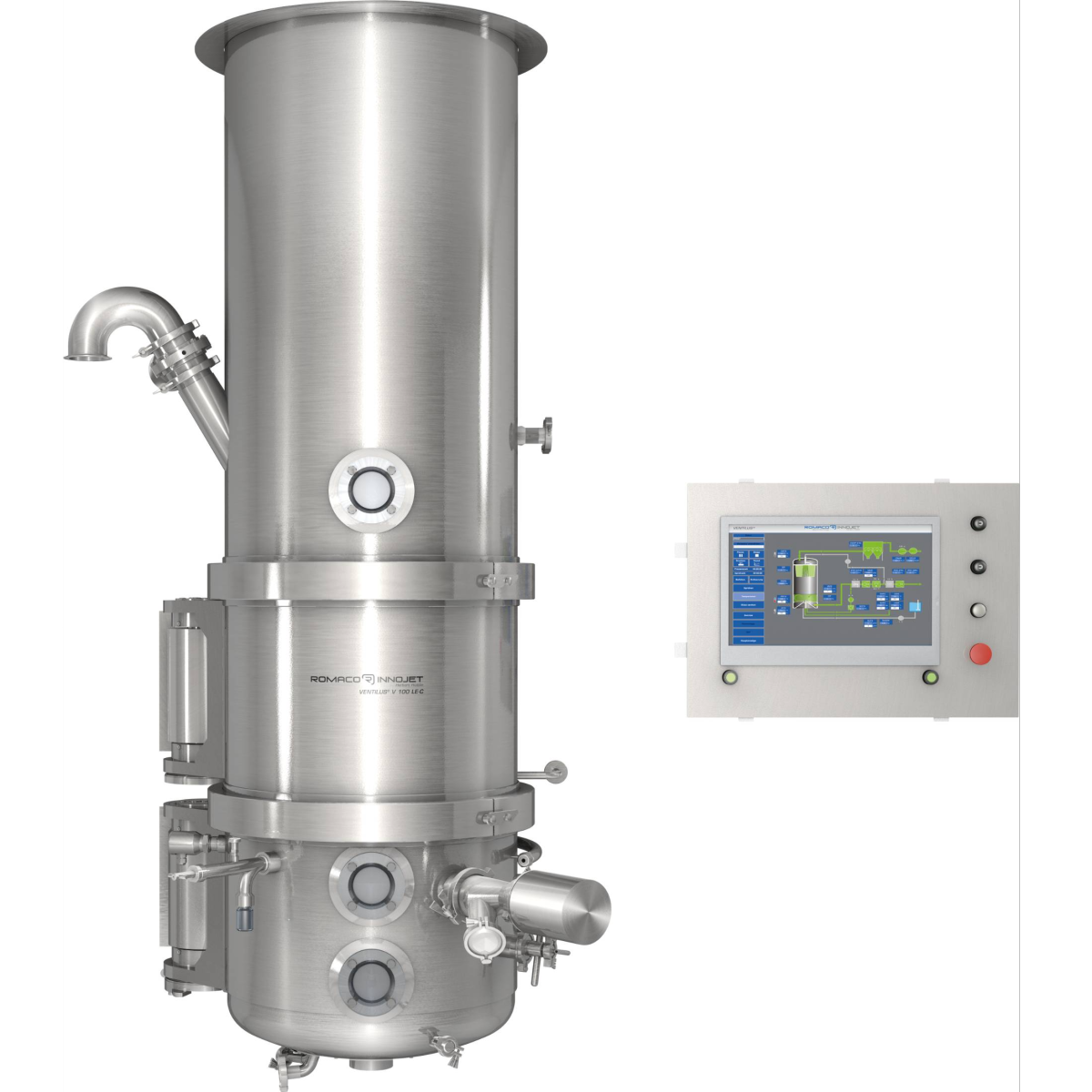 Fluid bed granulation Ventilus Production from Romaco Innojet