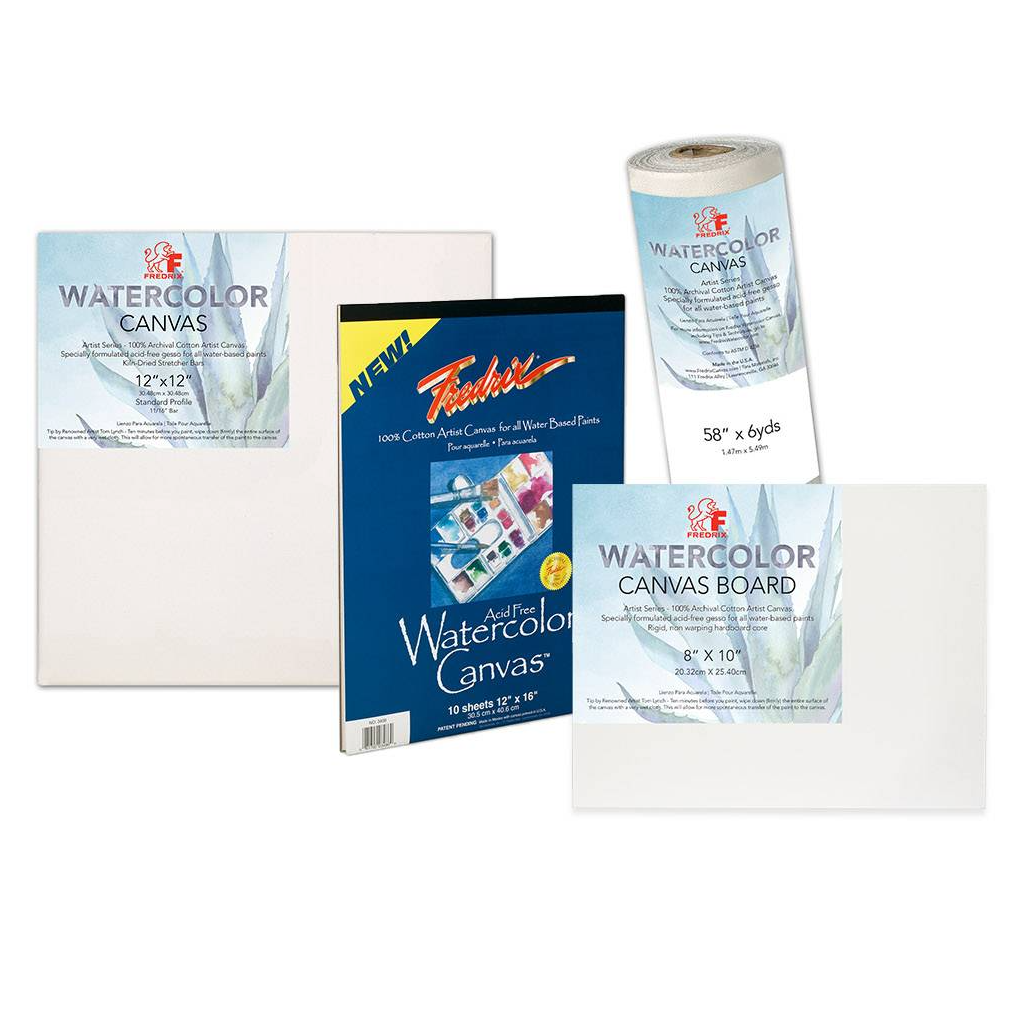 FREDRIX Watercolor Canvas - Stretched, Rolls, Boards and Pads