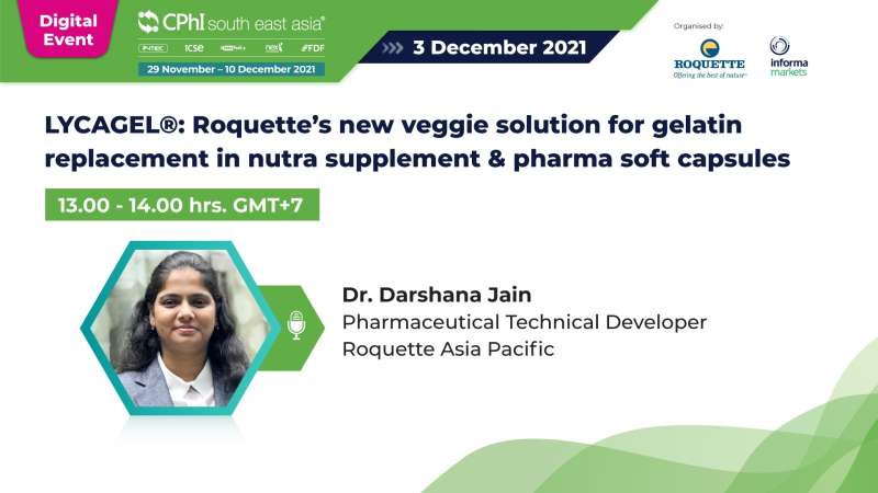 LYCAGEL®: Roquette’s new veggie solution for gelatin replacement in nutra supplement & pharma soft capsules