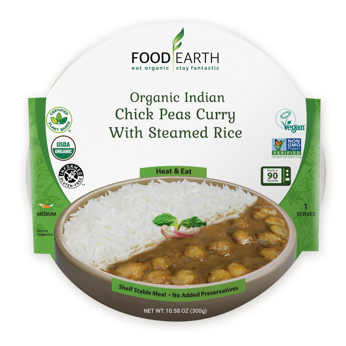Organic Chick Peas Curry with Steamed Rice