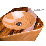 Szkilnik Design Luxury wooden washbasin model Atoll - freestanding one.