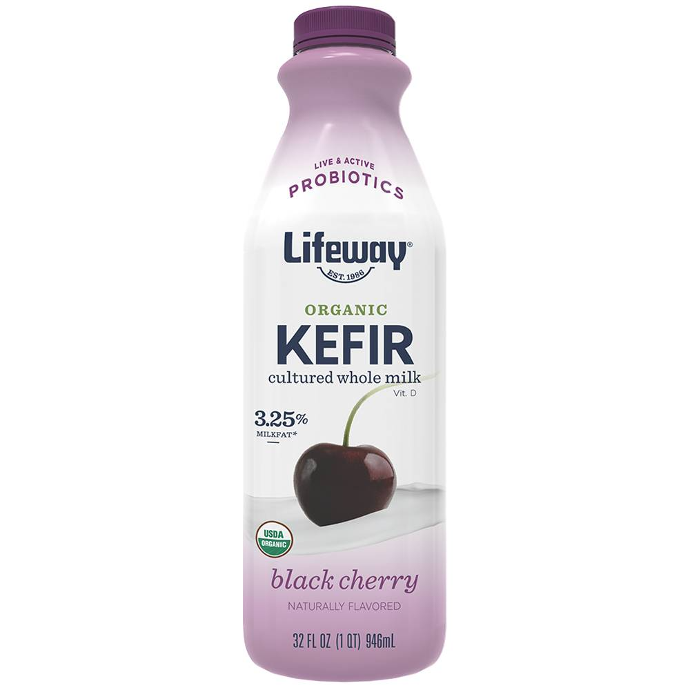 Lifeway Organic Whole Milk Black Cherry Kefir