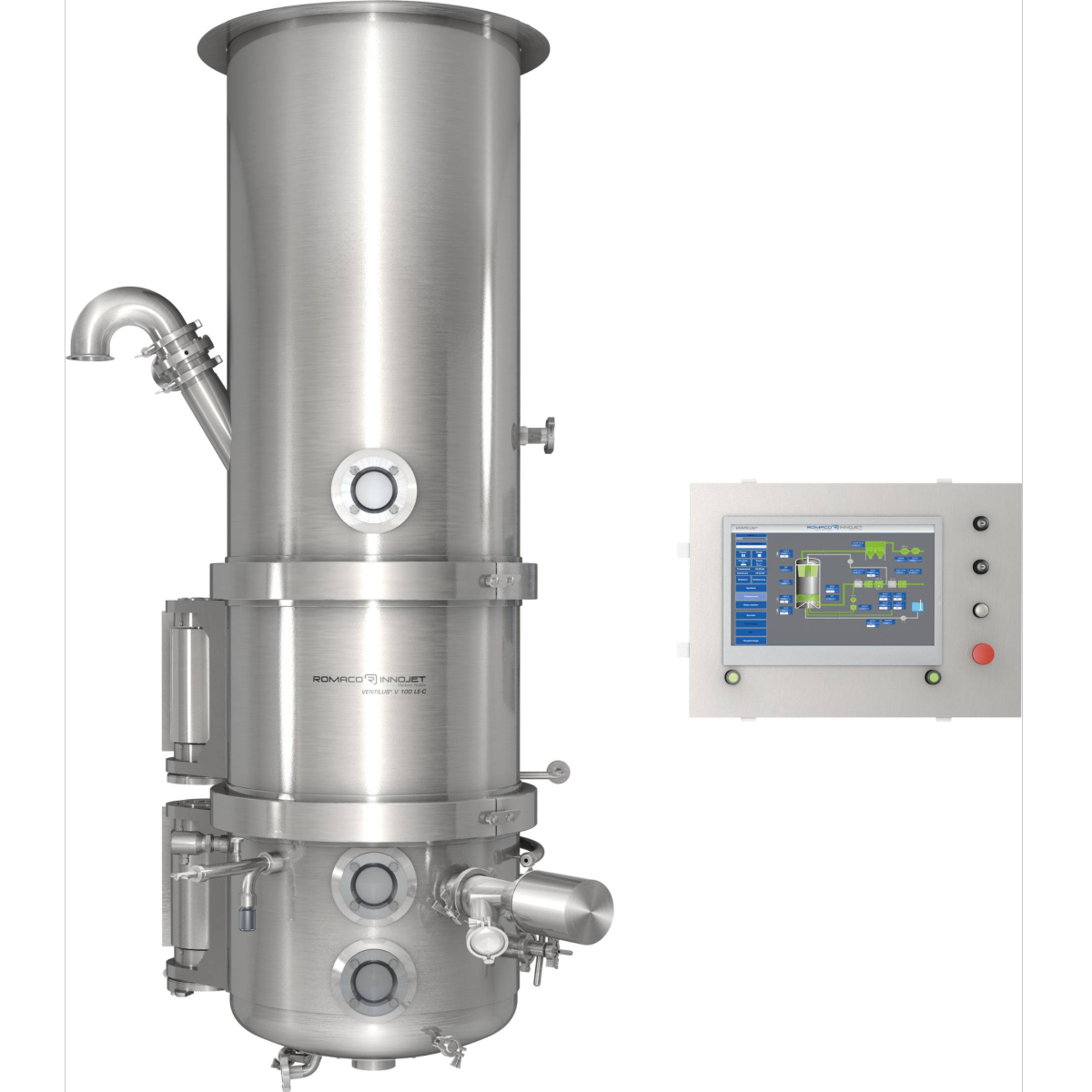 Fluid bed granulation Ventilus Production from Romaco Innojet