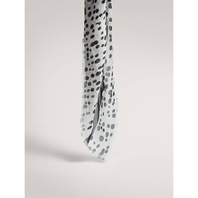 MODAL AND SILK POLKA DOT PRINT SCARF