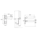 XHB-U658 Bathroom U-Shaped Grab Bar Flip Up and Height Adjsutable