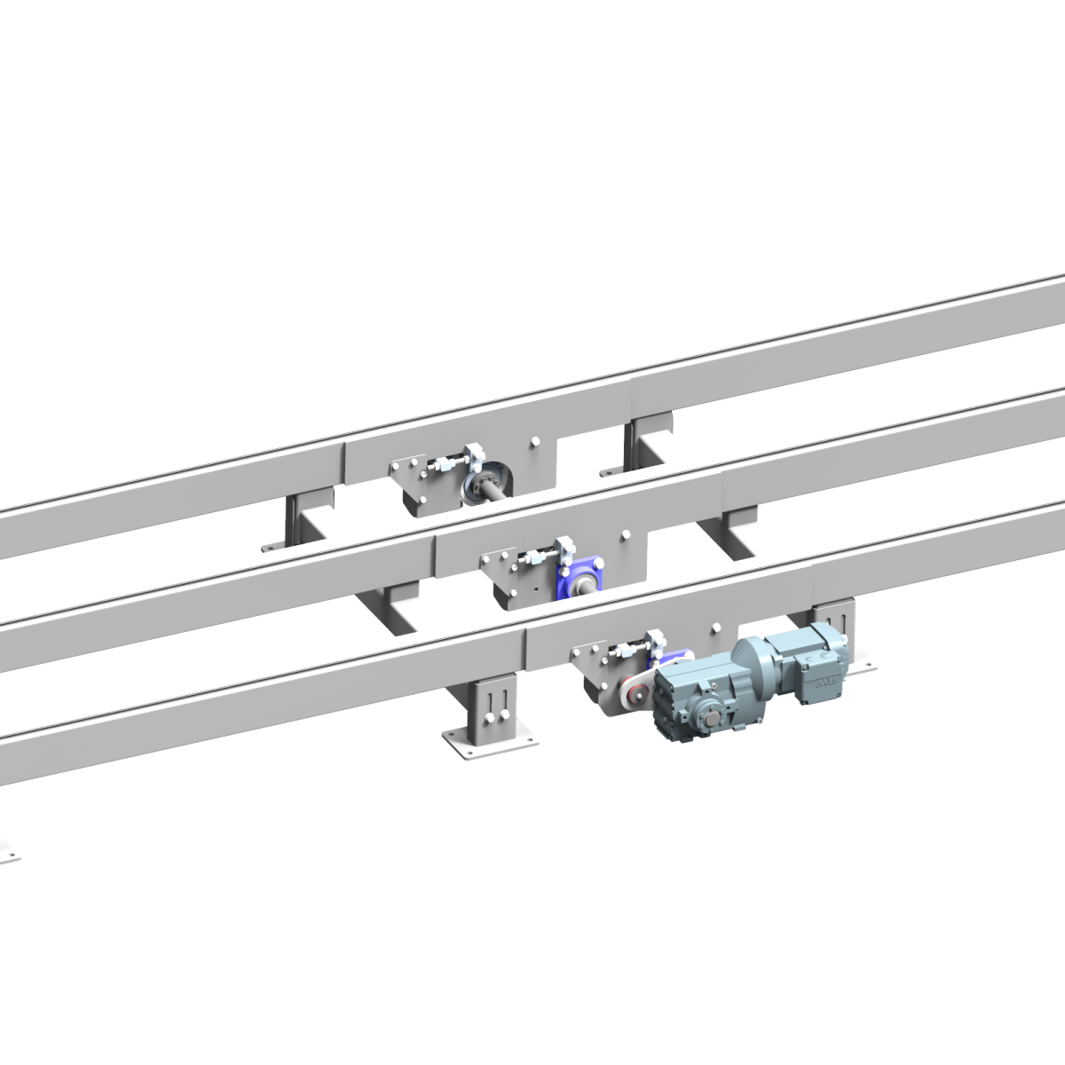 Triple-chain pallet conveyor (double or triple chain)
