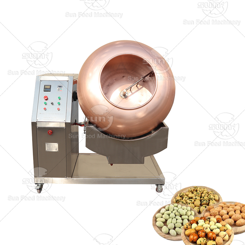 Nuts peanuts sugar rotary pan coating and roasting machine snack flavor copper coating machine