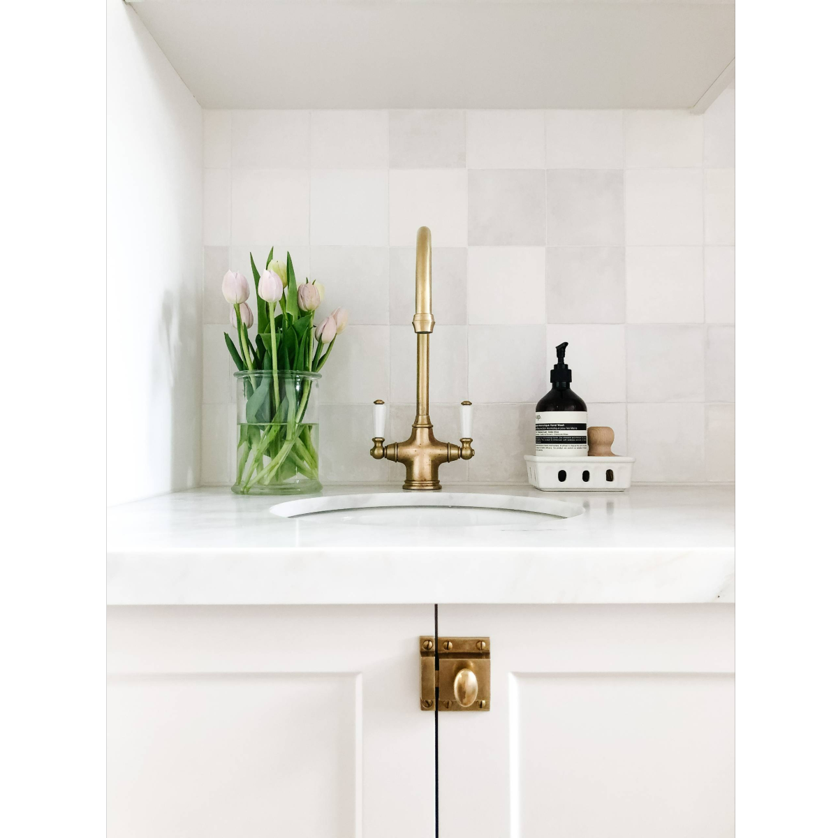 Cotswold Cupboard Latch in burnished brass finish