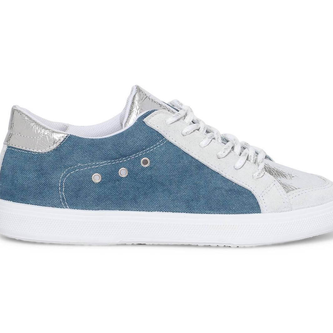 TENNIS BLUE, SILVER AND GREY MULTI MATERIAL