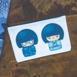 Blue Kokeshi Doll Bag