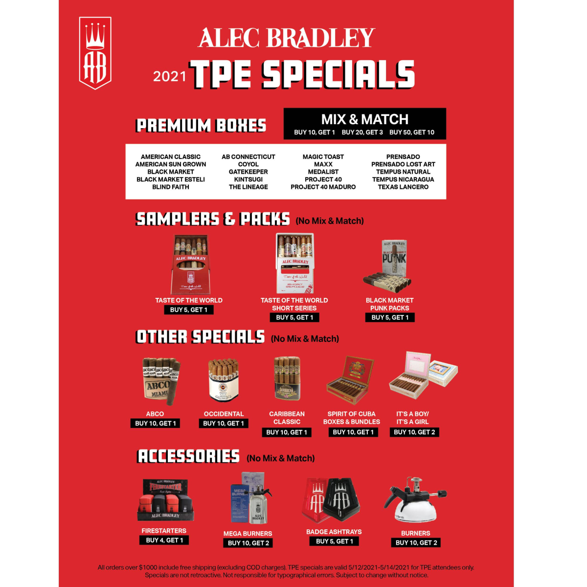 Alec Bradley TPE Attendee Only Specials