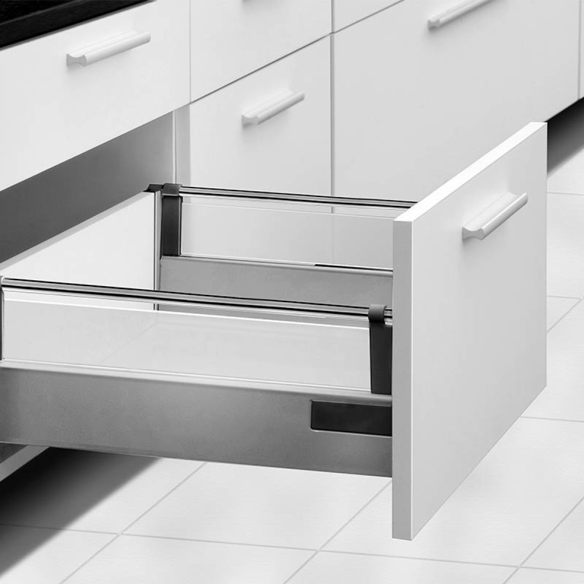 Gaveta Metálica AVANTBox® c/ Elevação Lateral em Acrílico