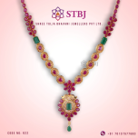 Ruby and Emerald haaram / necklace ( Precious Gem stone Jewellery )