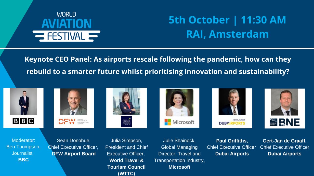Keynote CEO Panel: As airports rescale, how can they rebuild consumer confidence for a smarter future whilst prioritising innovation and sustainability?