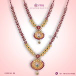 Ruby and Emerald haaram / necklace ( Precious Gem stone Jewellery )