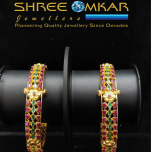 Ruby + Emerald Bangles