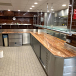 Red onyx worktop for Michelin-starred restaurant Pétrus