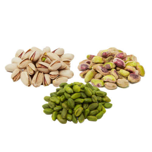 Pistaches coques, décortiquées et émondées Akbari