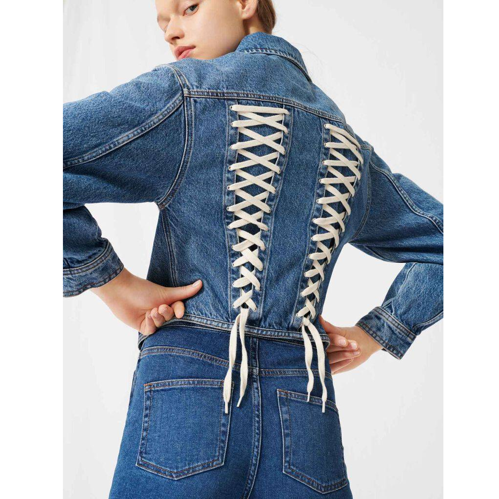 DENIM JACKET LACED UP BACK LIKE A CORSET