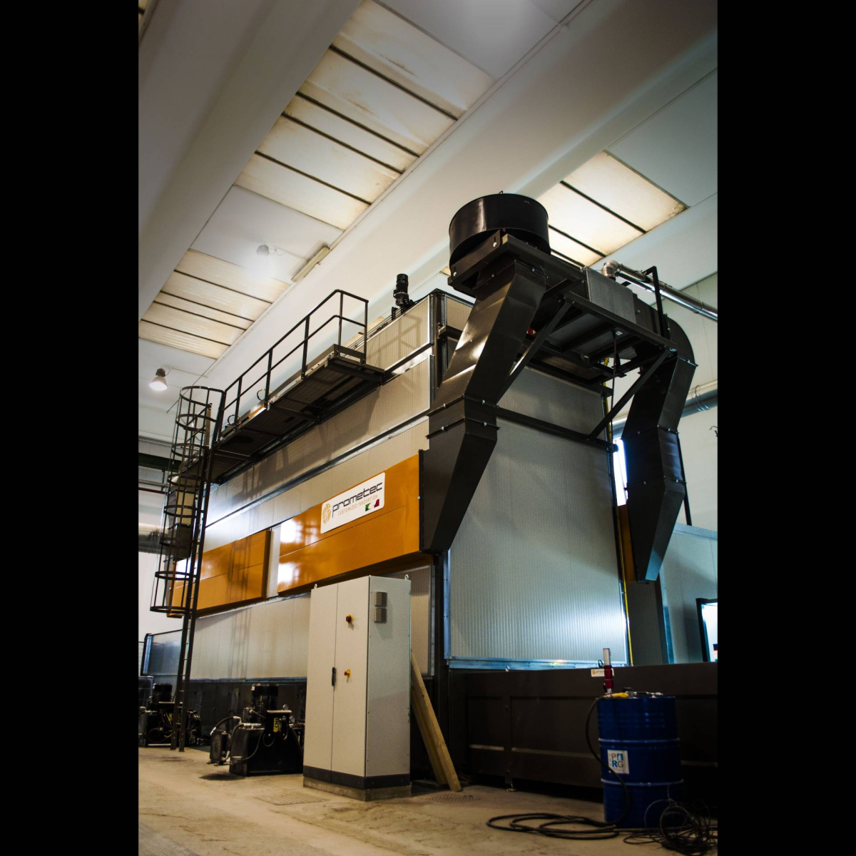 BRUNO LUCCHETTI SPA Epoxy resin line with cyclic technology oven (60+100) and antropomorphic Galileo Robot for resin spilling and distribution