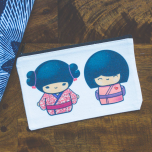 Pink Kokeshi Doll Cosmetic Bag