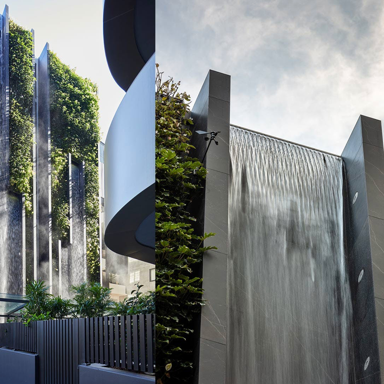 A Groundbreaking Urban Waterfall Made Possible With Dekton® by Cosentino