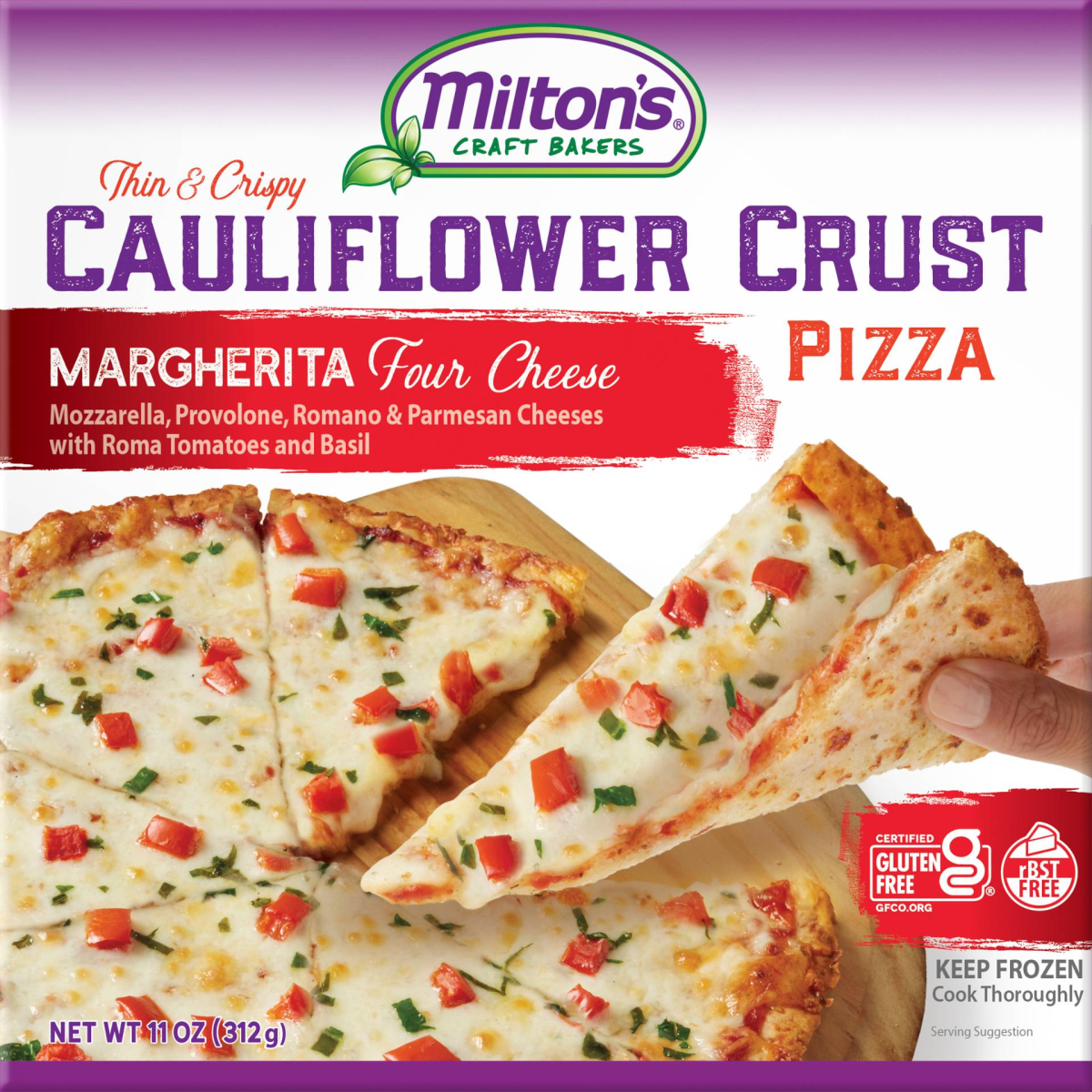 Margherita Four Cheese Cauliflower Crust Pizza
