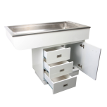 Dental Preparation Table with Stainless Steel Tub and Painted Cabinets