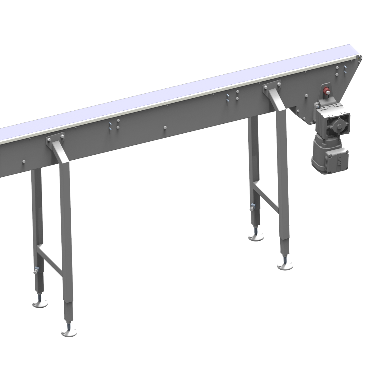 Straight knife-edge modular belt conveyor