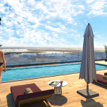 Algarve, Faro, 2 bedroom apartment with communal pool on the top floor