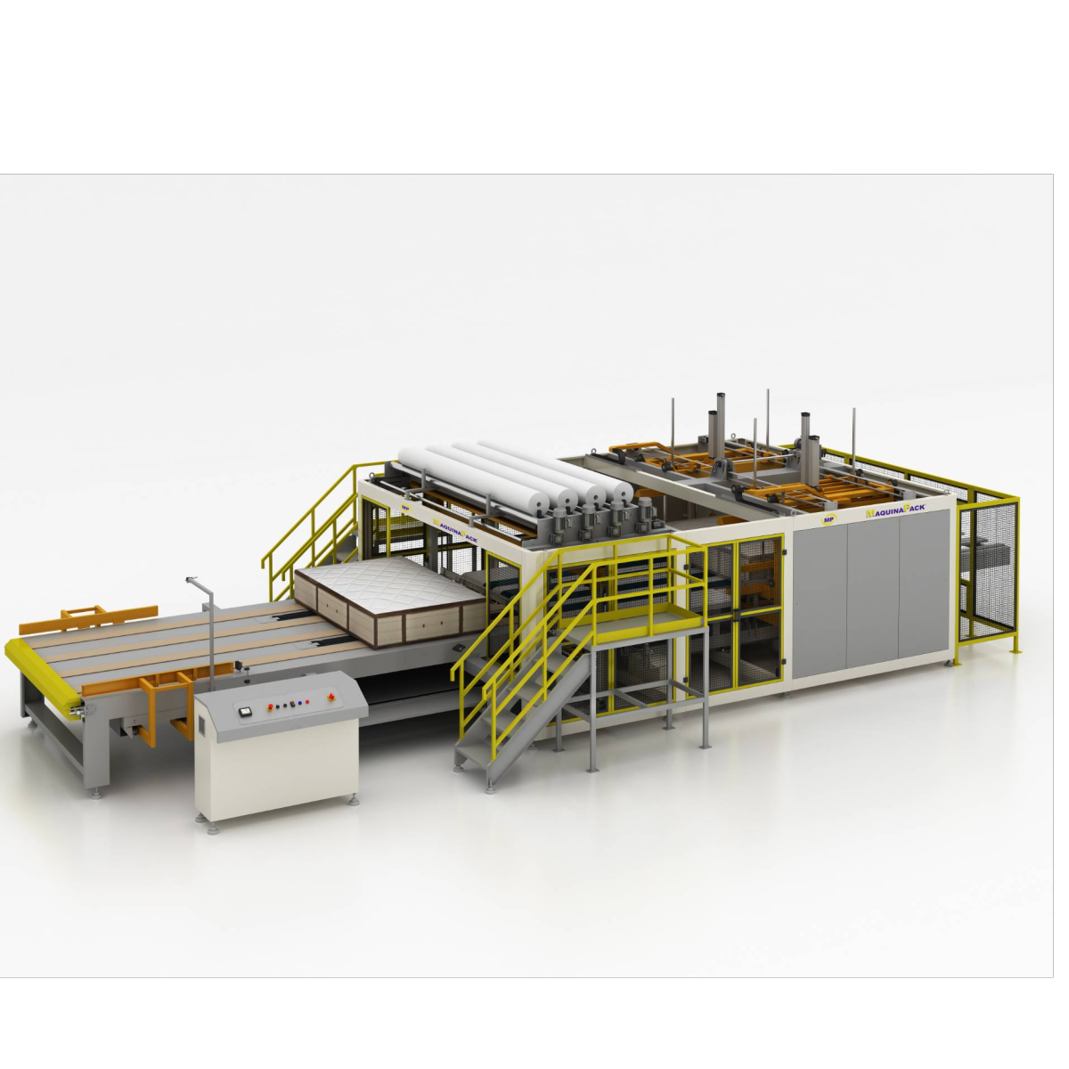 Máquina para Embalagem de Colchão e Cama Box