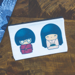 Maroon/Pink Kokeshi Doll Bag