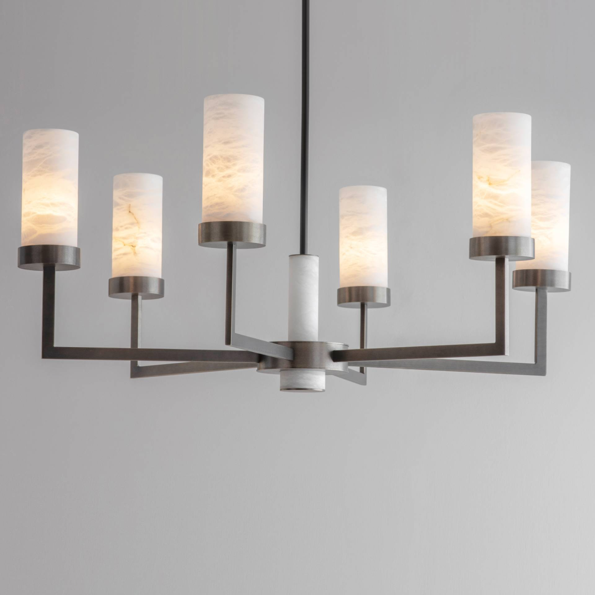 Compass Chandelier with Alabaster