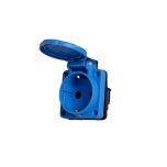 Power Contactdoos geaard inbouw blauw