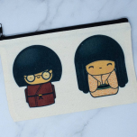 Maroon/Pink Kokeshi Doll Bag