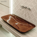 Szkilnik Design Luxury wooden washbasin model Alga Double