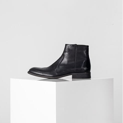 Black leather boots Men