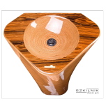 Szkilnik Design Luxury wooden washbasin model Atoll - freestanding one.