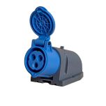 Power CEE opbouw wandcontactdoos 3-polig 16A IP44 blauw