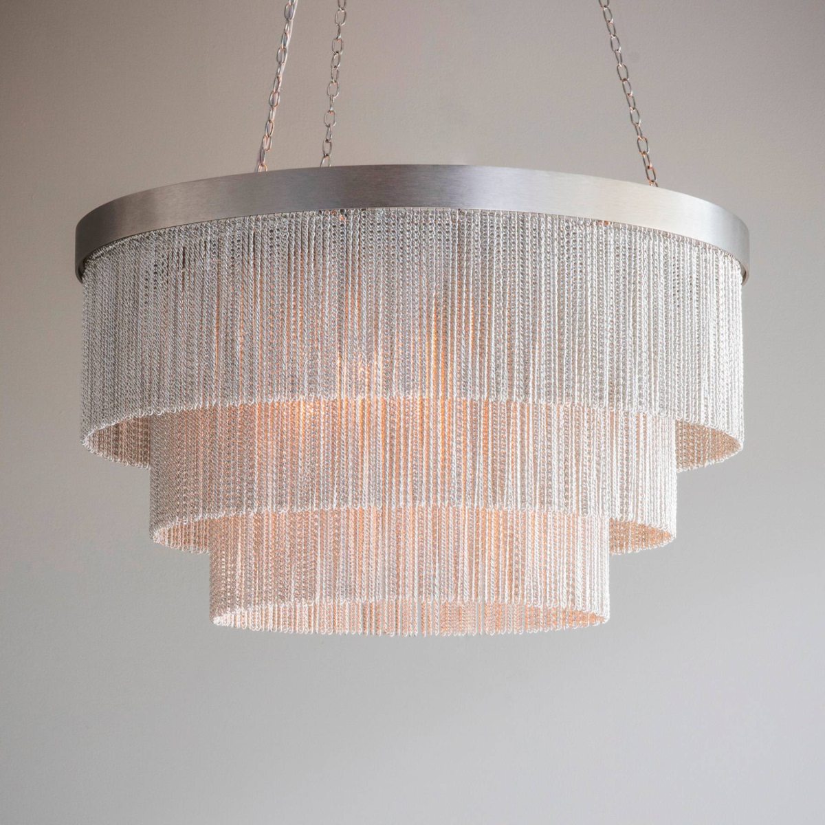 Silver Chain Shallow Chandelier