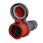 Power CEE contrastekker 5-polig 63A IP67 rood