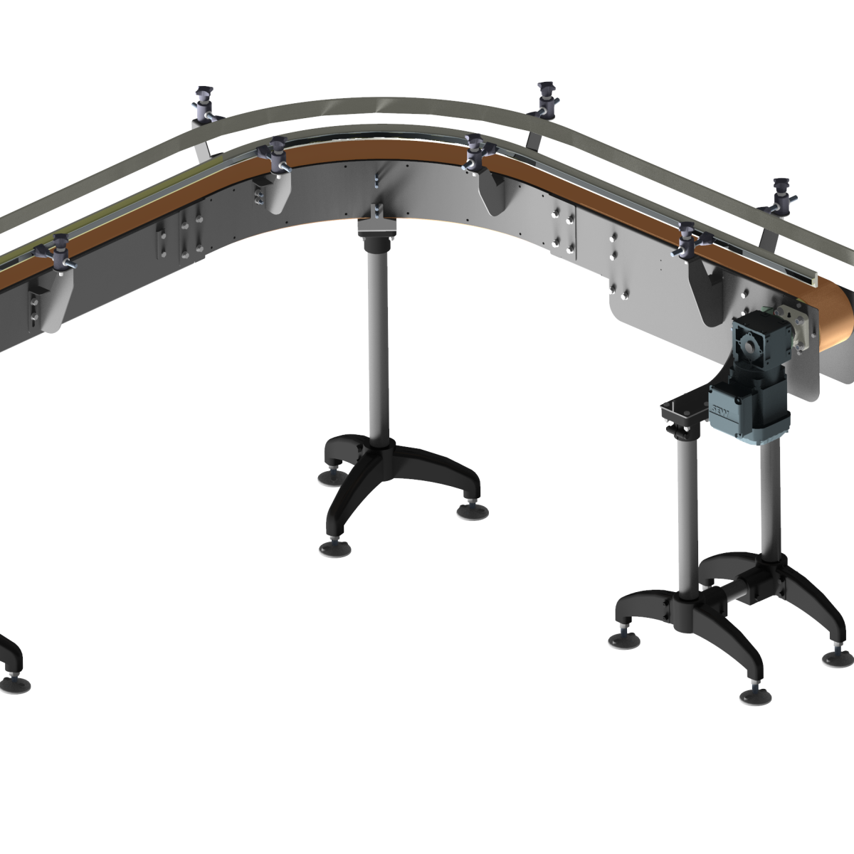 90° motorised roller conveyor