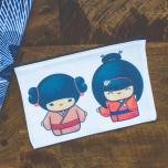 Japanese Kokeshi Doll Cosmetic Bag - Reds