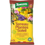 Terreau complet 40 L, Terreau plantes du soleil 40 L, Terreau horticole 40 L, Terre de bruyère 50 L, Terre de plantation 70 L
