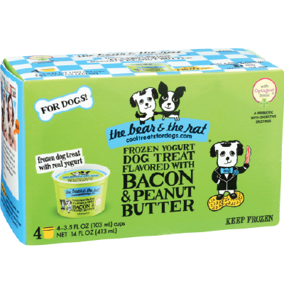 Frozen Yogurt Dog Treat with Bacon & Peanut Butter