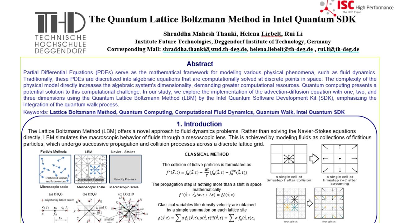 The Quantum Lattice Boltzmann Method in Intel Quantum SDK