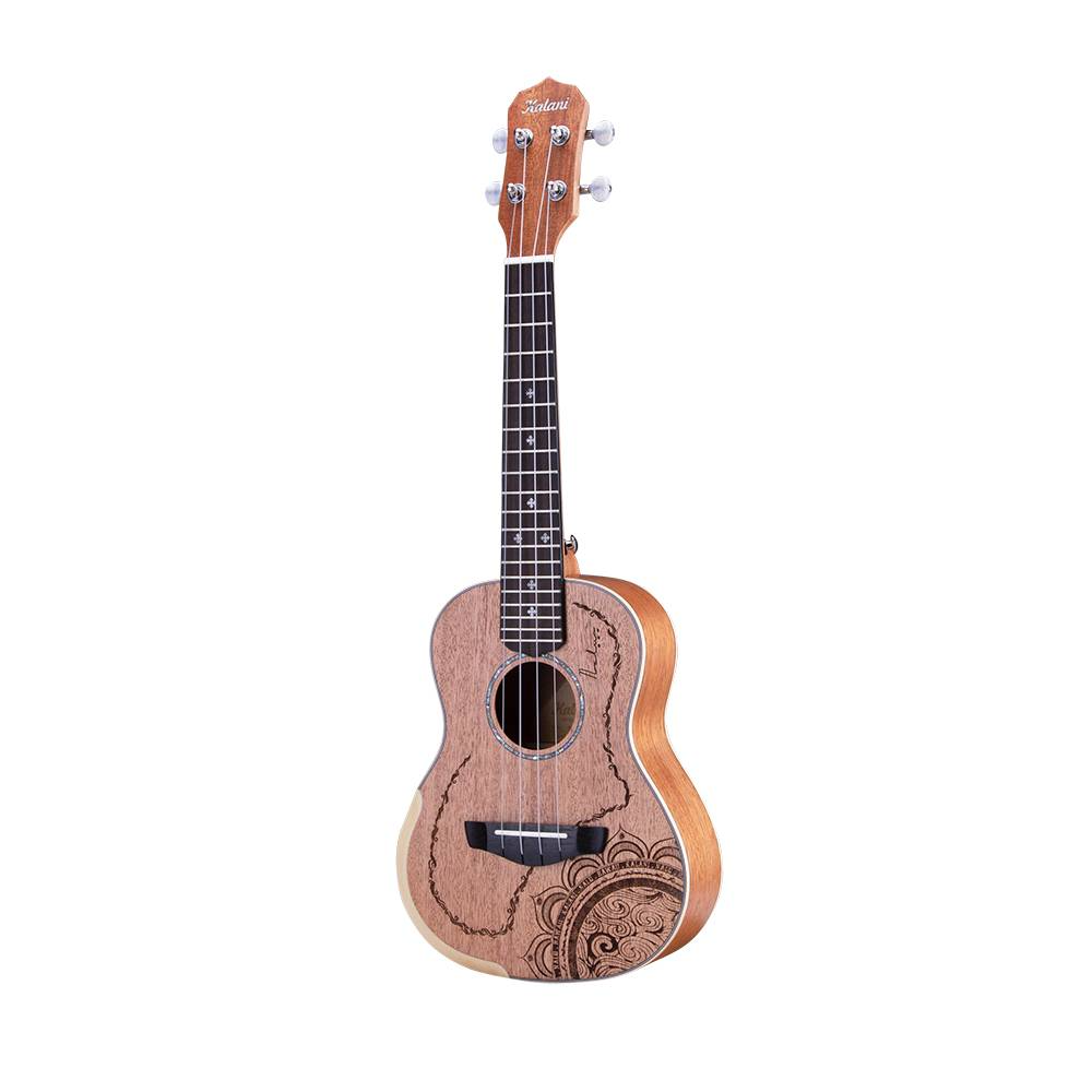 Ukulele Concerto 24 Mogno KAL SIG NALU Friso e Roseta em ABScom Bag Signature - Kalani