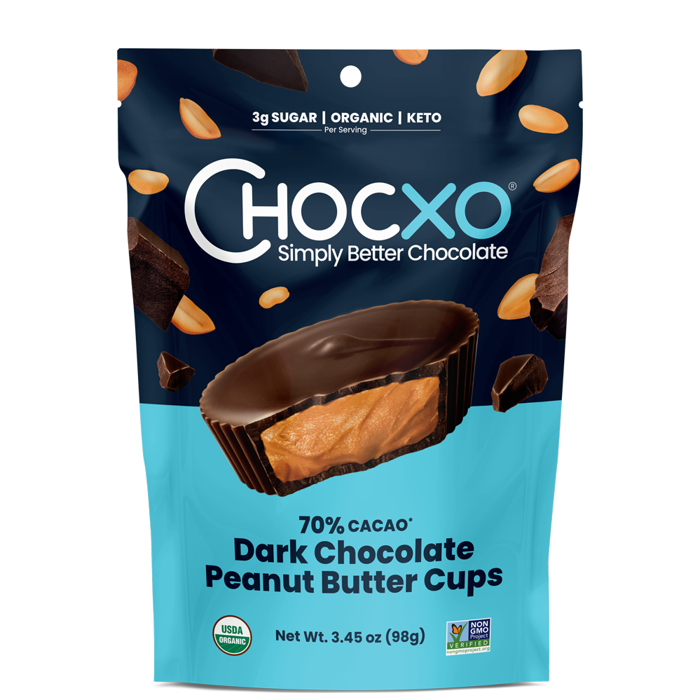 Chocxo Dark Chocolate Peanut Butter Cups - 70% Cacao